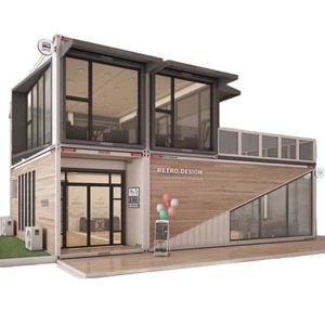 Op maat ontworpen luxe prefab resort villa hotel stalen frame container houten huis 2 slaapkamer vakantiehuis badkamer keuken - Product Image 5