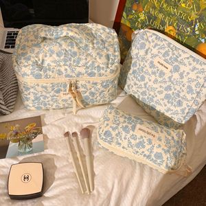 Style coréen coton chaîne fermeture Simple arc écologique grande capacité Portable voyage maquillage cosmétique sac <span class=keywords><strong>de</strong></span> rangement pour <span class=keywords><strong>les</strong></span> filles - Product Image 5