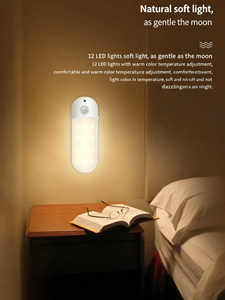 Portable Motion <b>Sensor</b> <b>Night</b> <b>Light</b> LED Rechargeable Lamp Cabinet Corridor Bedside - Product Image 6