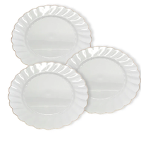 Assiettes rondes de 9 pouces, blanches, classiques, à motifs personnalisés, de qualité alimentaire, en vrac, vaisselle