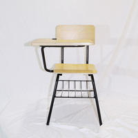 Chaises de bureau modernes en bois pour enfants et étudiants avec tablette d'écriture intégrée pour salle de formation et école
