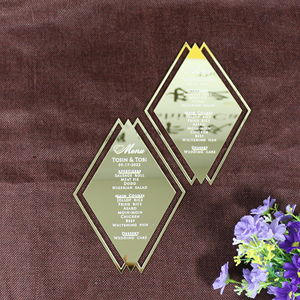 Trang trí đám cưới sáng tạo gương vàng Acrylic cắt Laser thiết kế menu đám cưới - Product Image 4