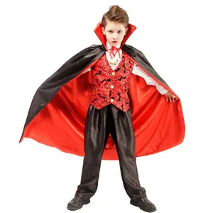 Детский косплей на Хэллоуин, страшный средневековый костюм вампира, готические наряды для ролевых игр для мальчиков