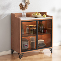 Armoire latérale de porte en verre moderne de luxe buffet en bois avec dessus en marbre pour salon salle à manger stockage meubles de maison