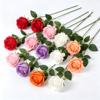 Rose artificielle en tissu à tige unique de 48 cm, fausse fleur de rose pour la décoration de la maison, de la table, des mariages et des fêtes