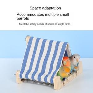 Filet de fond de perroquet Triangle écologique abri pour oiseaux en bois pivoine nid d'oiseau avec habitat de soulagement des morsures pour l'atténuation de l'ennui - Product Image 3