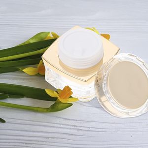 Luxury Double Wall Cosmetic Skin Care Jar with Gold Lid 50 ml Acrylic Square Cream Jars - Product Image 3