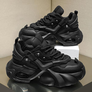 Chaussures de travail décontractées Black Knight New Wind à semelle épaisse en cuir verni, résistantes à l'usure, avec élévation interne, pour la marche printanière - Product Image 4