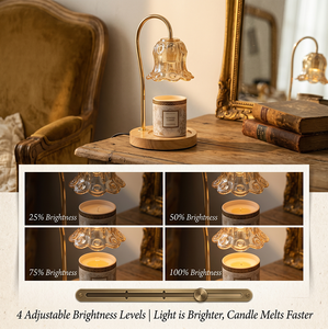 Lampe chauffe-cire en verre gaufré style vintage français, vente directe usine, avec 4 niveaux de luminosité pour salon - Product Image 4