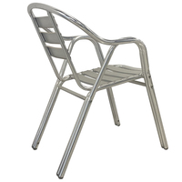 Chaise double tube empilable en aluminium anodisé brillant pour extérieur, stable, pour bistrot et salle à manger - Vente en gros