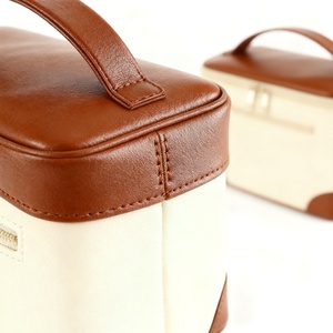 Bolsa de <span class=keywords><strong>Maquillaje</strong></span> Azul, Organizador de <span class=keywords><strong>Maquillaje</strong></span> de Viaje, <span class=keywords><strong>Estuche</strong></span> <span class=keywords><strong>para</strong></span> Brochas de Cosméticos <span class=keywords><strong>para</strong></span> Mujer en Cuero Vegano Ecológico - Product Image 3