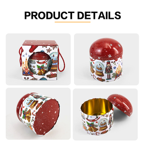 JYB Christmas Music <strong>Box</strong> Tin Can Creative Automatic Light-Up Rotating Tin <strong>Box</strong> for Candy Chocolate Been with Holiday Patterns - Product Image 5