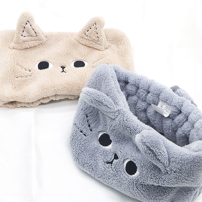 Custom Cute Soft Headband Hairband Women Facial Makeup Headband Fleece Head Wraps for Shower Washing Face