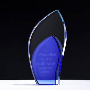 लक्जरी बिजनेस अवार्ड ब्लू क्रिस्टल ग्लास ट्रॉफी और ट्रॉफी के लिए अद्वितीय डिजाइन मूल्य - Product Image 4