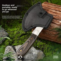 Hache multifonctionnelle d'extérieur EDC, lame en acier inoxydable, manche noir - Hachette de sauvetage portable pour couper du bois, idéale pour le camping