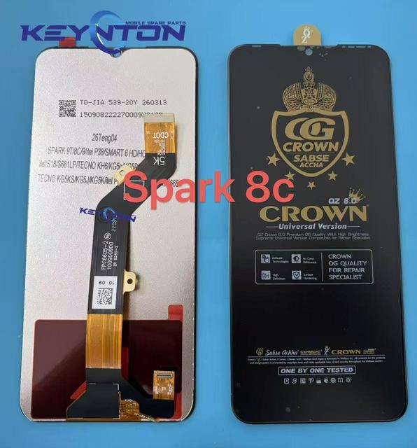 Factory Hot Selling Spark 8c LCD Screen for Tecno Infinix Itel OG Crown LCD Quality Smart Phone LCD Screen Supplier Keynton