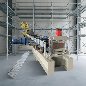 เครื่องขึ้นรูปแผ่นเหล็กแบบม้วนสำหรับแผงพื้นเหล็กในสถานที่ก่อสร้างสำหรับนั่งร้านก่อสร้าง - Product Image 1