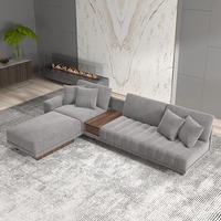 Canapé d'angle modulaire élégant en forme de L, sectionnel en tissu, siège extra large, pour salon familial, design ergonomique moderne