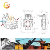Vanne de commande directionnelle monobloc 4 voies série MB3 45L-Min 315 bars pour machines agricoles et de construction compactes