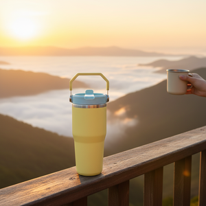 20 औंस 30 औंस लीक प्रूफ टंबलर डबल दीवार स्टेनलेस स्टील वैक्यूम ट्रैवल कॉफी कप फ्लिप पुआल के साथ - Product Image 6