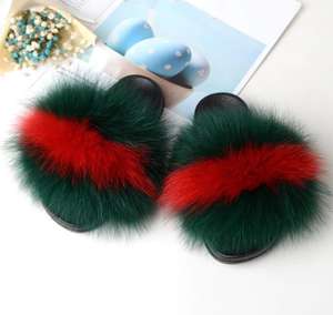 <span class=keywords><strong>Sandalias</strong></span> mullidas de imitación para <span class=keywords><strong>mujer</strong></span>, Zapatillas de piel de color sólido, toboganes con pelo grande a granel - Product Image 6