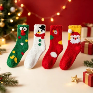 Winter Thick Plush Christmas <strong>Socks</strong> Women Cute Fluffy Home Floor Sleeping Mid Calf <strong>Socks</strong> Fleece Thick Thermal Jacquard <strong>Socks</strong> <strong>Set</strong> - Product Image 1