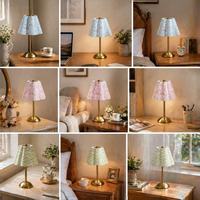 Lampe de table florale vintage sans fil rechargeable, lampe de chevet décorative LED pour chambre, café, hôtel, restaurant