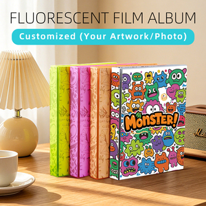 <span class=keywords><strong>Album</strong></span> à anneaux personnalisé pour cartes <span class=keywords><strong>photo</strong></span> K-pop, avec pages de couverture fluorescentes à motif lumineux pour collection de photocartes <span class=keywords><strong>d</strong></span>'idols - Product Image 1