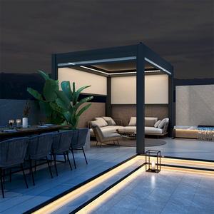 4X5 4x2 <span class=keywords><strong>4x3</strong></span> 4x4 5x5m Mit Lamellen Pergolas De Madera Pergola Bioclimatica Addossata Alluminio Buiten Wasserdicht - Product Image 6