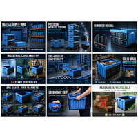 Uoqs boîte pliable, conteneurs en plastique, boîte de Transport empilables industriel, pliable