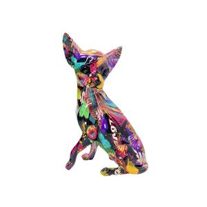 Nouvelle figurine de chiot chihuahua mignonne avec graffiti, décoration pour étude, entrée, hall d'exposition, cadeau, artisanat en résine, sculpture artistique - Product Image 4