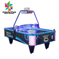 Meja Air Hockey Colorful Park Star untuk 2 Pemain, Mesin Game Arcade Komersial Beroperasi dengan Koin dan Penghitung Skor Digital