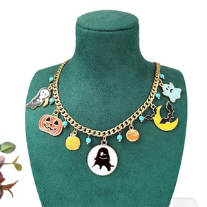 Collar de Moda Hip Hop para el Día de Todos los Santos, Joyería Fina, Accesorios, Collar con Colgante de Calabaza Fantasma para Mujer - Product Image 2
