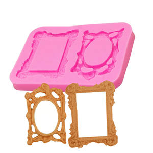 Marco cuadrado en <span class=keywords><strong>relieve</strong></span> Molde de silicona para Fondant Herramientas de decoración de pasteles Moldes de pasta de goma de chocolate Herramientas de repostería para hornear - Product Image 2