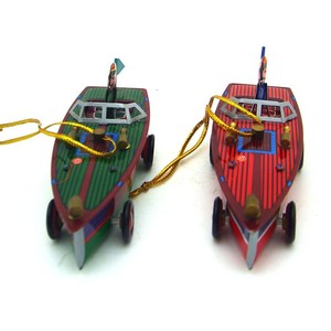 Ornement de bateau en métal coloré de qualité supérieure, cadeau de vacances, décoration nostalgique, jouet flottant, accessoire de jeu, décoration intérieure - Product Image 3