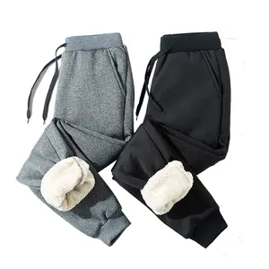 Warm Windproof paisley sherpa Winter cotton home Men mens fleece lined jog pants fleece track pants men
