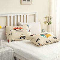 Parures de lit pour enfants et bébés à imprimé animal avec housse de couette réversible et deux taies d'oreiller pour garçons et filles