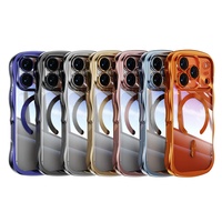 Coque de téléphone portable transparente ondulée et bouclée avec placage de luxe pour iPhone 17 Pro Max 16 15 14 13, compatible avec la charge magnétique, en TPU souple