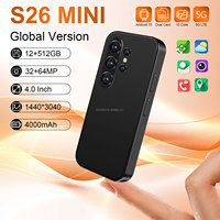 Nuevo Smartphone Android S26 Mini, Pantalla de 4.0 Pulgadas, 12GB+512GB, Batería de 4000mAh, Cámara HD, GPS, Desbloqueo Facial, Teléfono Celular Dual SIM