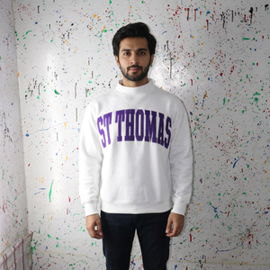 Sweat à capuche blanc St Thomas pour homme, coupe classique, 100 % coton French Terry, style décontracté hiver, vintage urbain - Product Image 1