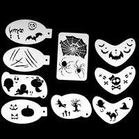 Modèles de peinture PET multi-motifs Feuille de pochoirs réutilisables et faciles à utiliser pour la peinture faciale