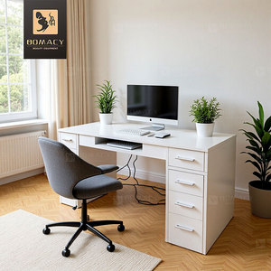 Table à ongles en MDF sur mesure - Plan de travail en <span class=keywords><strong>marbre</strong></span> artificiel + Tiroir de rangement intégré, Meubles de salon anti-rayures pour salons de <span class=keywords><strong>manucure</strong></span> - Product Image 3