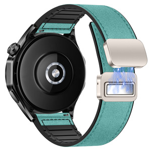 Bracelet en cuir de silicone respirant à boucle magnétique de luxe Bracelets de montre intelligents universels pour Huawei pour Samsung Tailles de montres - Product Image 1