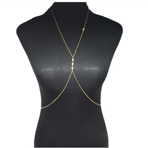 Cadena Corporal de Metal con Cuentas Pequeñas y Diamantes de Imitación, Electrochapada, de Lujo, en Oferta, para <span class=keywords><strong>Playa</strong></span>, Boda, Discoteca, Fiesta, Regalo para Fashionistas - Product Image 1