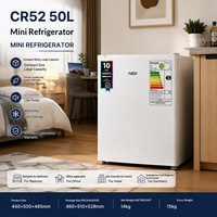 Kulkas Mini NEX CR52 50L Hemat Energi E2.0, Kulkas Kompak Rendah Kebisingan, Garansi Motor 10 Tahun untuk Hotel dan Kantor