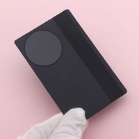 Cartes de Visite Métalliques Personnalisées en Acier Inoxydable Noir Mat, Gravure Laser, avec Puces RFID NFC