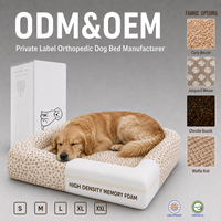 Lit pour chien orthopédique en mousse à mémoire de forme lavable avec housse amovible pour les propriétaires de marques d'animaux de compagnie, les grossistes et les acheteurs de chaînes de vente au détail