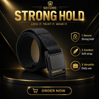Ceinture tactique en toile pour homme avec boucle automatique à dégagement rapide en nylon
