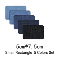 Lot de 5 patchs thermocollants en jean, formes et tailles variées, pour la réparation de jeans, vestes et vêtements
