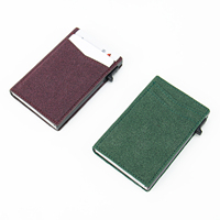 Dompet Kulit PU Murah Model Pop Up Grosir Tipis dengan Pelindung RFID dan Tempat Kartu Aluminium untuk Pemesanan dalam Jumlah Besar